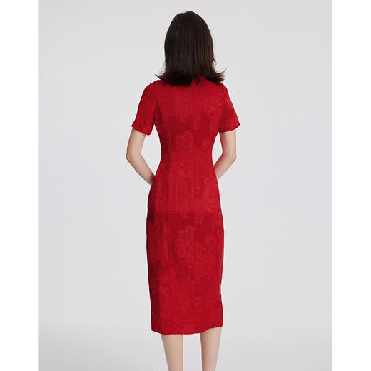 司歌桑蚕丝短袖旗袍中式开叉A891162X 商品图3