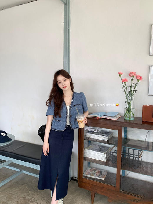 金蘑菇菇 香香的夏天 / 小个子小香风外套女短款高级感短袖上衣夏 商品图4