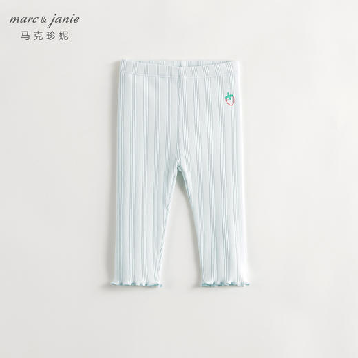 马克珍妮女童小花波浪花边弹力打底裤儿童裤子2024春夏新款240736 商品图3
