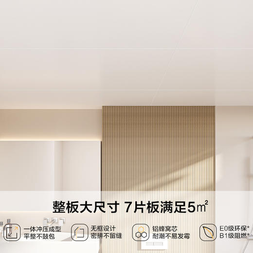 欧普铝扣板蜂窝大板集成吊顶厨房浴室卫生间天花板自装满4㎡包辅材安装 商品图1