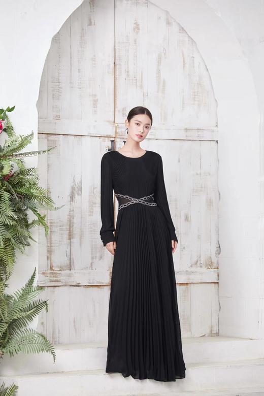 歌力思ELLASSAY 黑色连衣裙 EWF351Y09600 商品图2