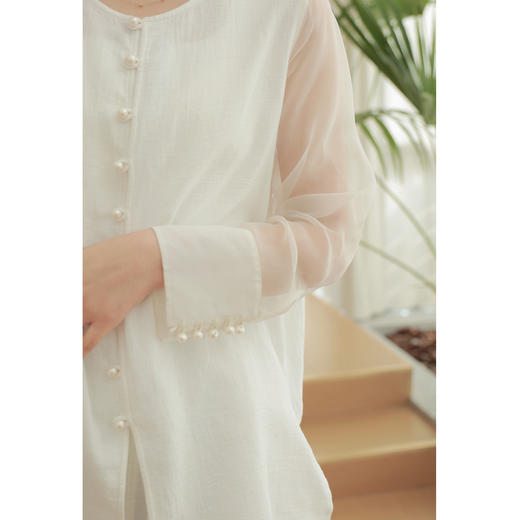 【抖音专属】圆领小衫（24710177山矾） 商品图0