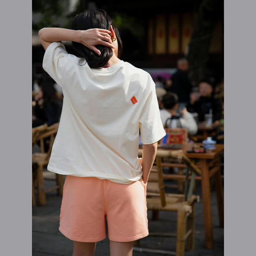 【100%棉】260g 双纱爽滑棉-圆领休闲宽松大T 中性男女同款运动短袖 商品图4