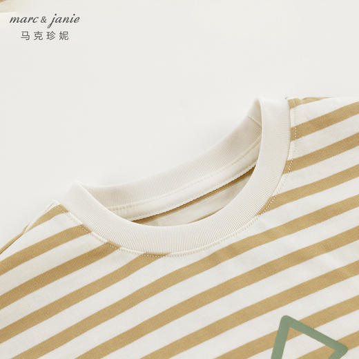 马克珍妮男童城市户外条纹短袖T恤儿童纯棉上衣夏装新款240586 商品图4