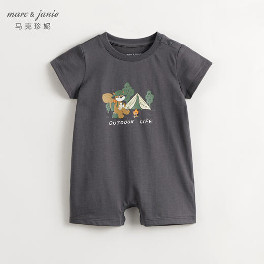 [凉感透气]马克珍妮宝宝户外小松鼠印花连体衣婴儿哈衣夏装240513 商品图2