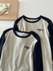 基础款撞色T恤 春款长袖T恤  时尚百搭 修身显瘦 韩国ins风 商品缩略图4