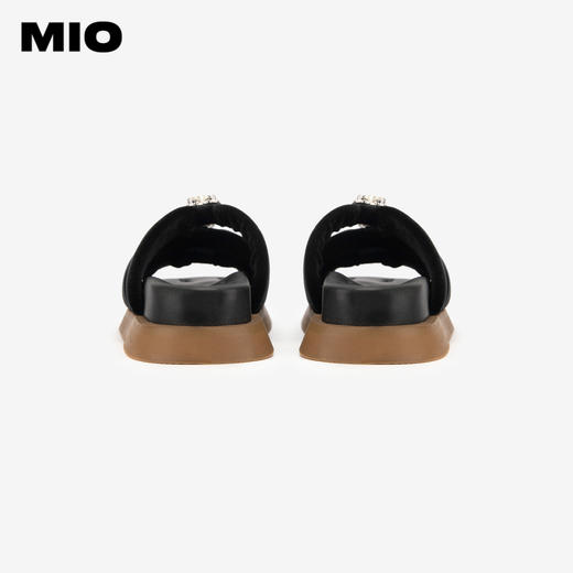 MIO米奥夏季女拖鞋柔软一字带式爱心彩钻舒适时髦一字拖M243132005 商品图5