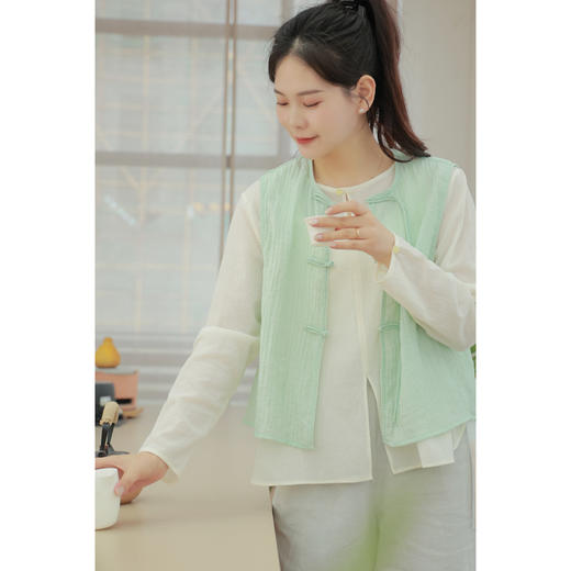 【线上专属】【线上专属】【清欢系列】圆领马甲（23804433-天缥） 商品图3