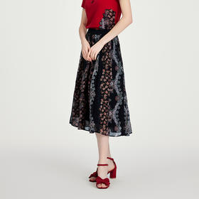 司歌印花雪纺半裙伞裙C891103X