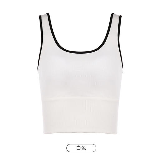 都市丽人抹胸女罗纹棉背心无尺码固定模杯长抹胸棉质长抹胸无钢圈无排扣LV42A4 商品图12