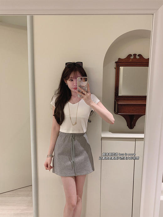 金蘑菇菇 娇俏美眉夏日半裙 高腰a字包臀半身裙设计感小众短裙夏 商品图5