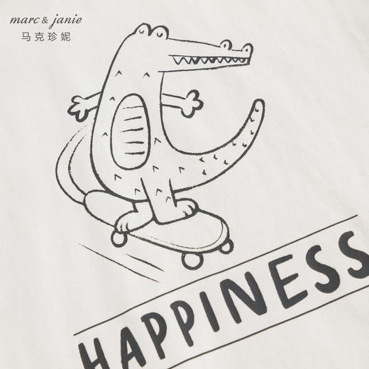 马克珍妮男童萌趣鳄鱼撞色圆领短袖T恤儿童上衣夏装新款240506 商品图4