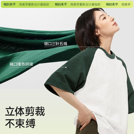 「棉的美学」春夏季重磅竹节棉插肩短袖t恤男透气百搭休闲 商品图3