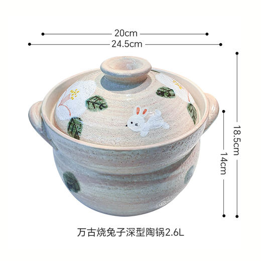 【样品清仓无原包装】万古烧小森林深型陶锅2.6L 单盖 商品图6