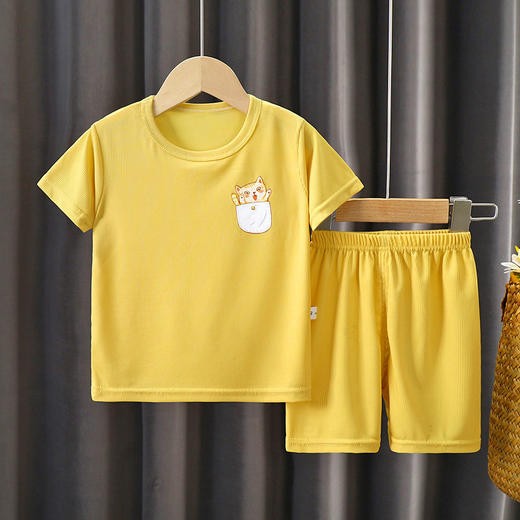 【49.9元任选2套】春夏新款中大童半袖短裤两件套 儿童冰丝短袖短裤套装 休闲裤套装 商品图3