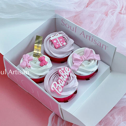 芭比主题两味Cupcake芭比主题（4个装）礼盒 商品图0