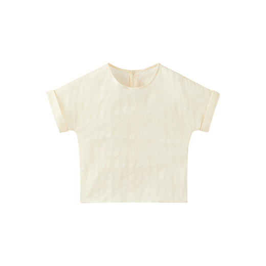 【高定系列】英氏儿童T恤夏季棉麻透气女宝可爱短袖衬衫2024新款 商品图4