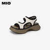MIO米奥夏季凉鞋韩版拼色中跟沙发厚底时髦质感女凉鞋M243130621 商品缩略图1