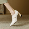 【预售5天】春季新款，性感百搭里外全真皮牛皮尖头深口高跟鞋FDME&FD8272 商品缩略图0