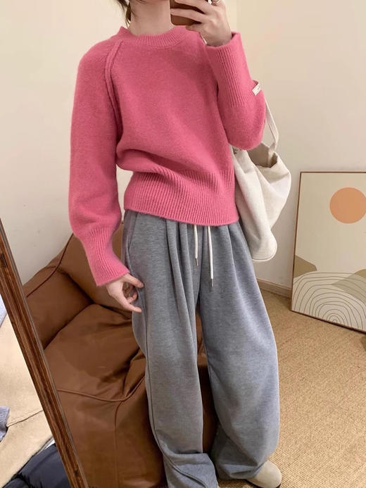 绵羊绒圆领毛衣 商品图11