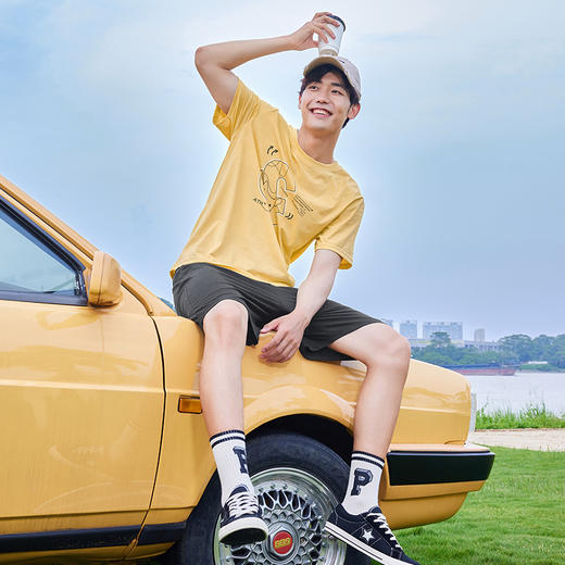 都市丽人都市锋尚舒适外出春夏睡衣男凉感无尘棉家居服薄款短袖短裤男士套装FH42A5 商品图1