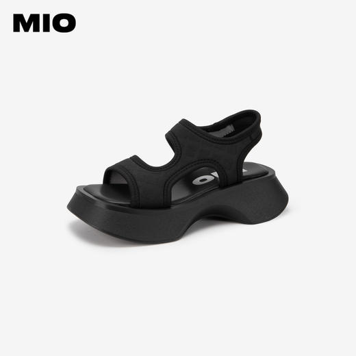 MIO米奥夏季凉鞋韩版拼色中跟沙发厚底时髦质感女凉鞋M243130621 商品图2