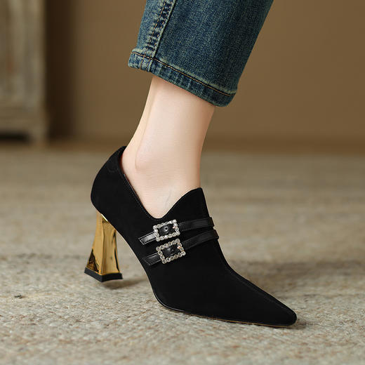 【预售5天】优雅百搭，羊猄皮尖头高跟深口单鞋FDME&FD8270 商品图9