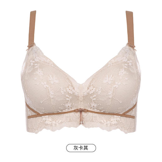 都市丽人聚拢升杯内衣女蕾丝文胸A杯适穿3/4杯中厚常规内衣树脂胶圈三排扣YB41A3 商品图12