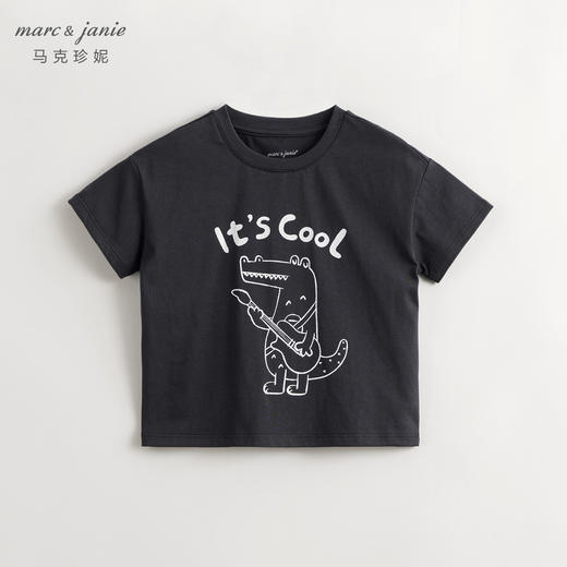马克珍妮男童萌趣鳄鱼撞色圆领短袖T恤儿童上衣夏装新款240506 商品图2