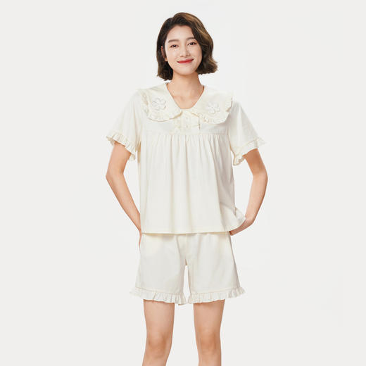 都市丽人亲情蜜语生活家居春夏睡衣女凉感无尘棉家居服薄款短袖短裤女士套装LH49A4 商品图5