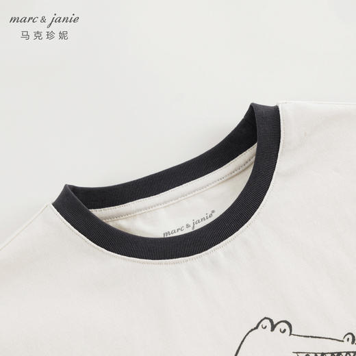 马克珍妮男童萌趣鳄鱼撞色圆领短袖T恤儿童上衣夏装新款240506 商品图3