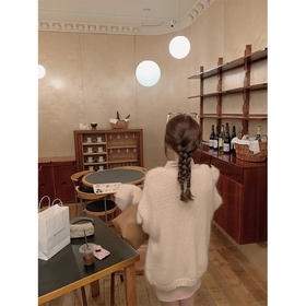 金蘑菇菇 半日诗 春日柔柔大开衫/ 柔焦茸感马海毛 宽松慵懒开衫