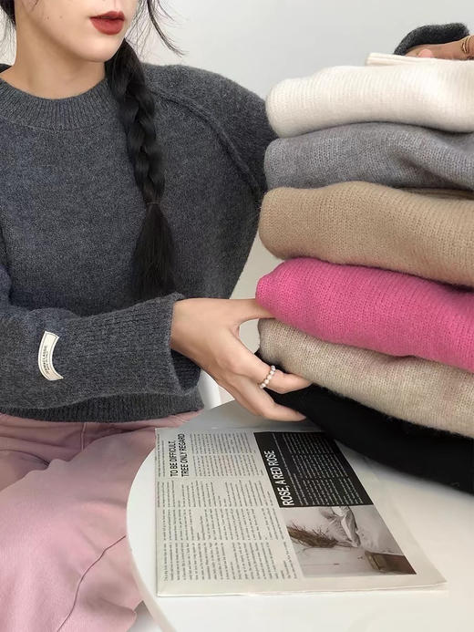 绵羊绒圆领毛衣 商品图1