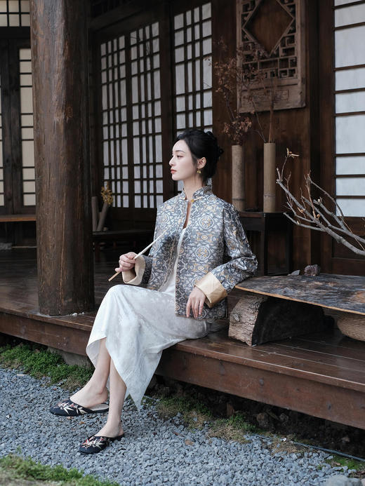 微瑕秒杀|  盛唐牡丹 |鹤鹿同春宋锦小立领外套[特价品](特殊商品不退不换) 商品图4