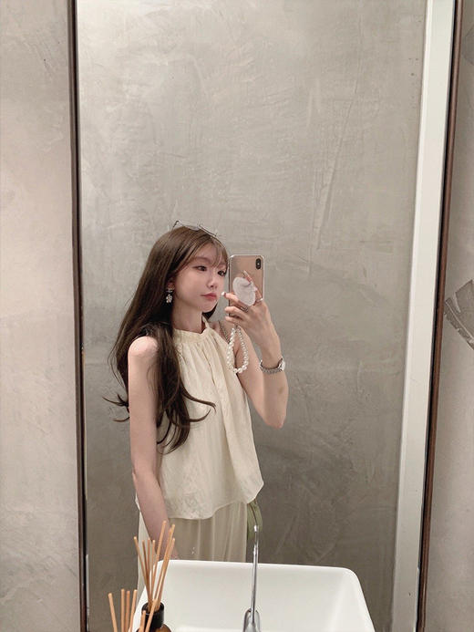 Floraison假日花期 / 挂脖无袖连衣裙约会渡假仙女裙 商品图0