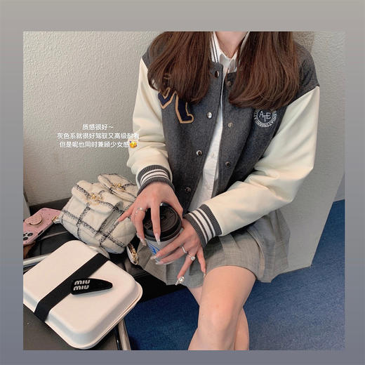 金蘑菇菇 ccd练习日 棒球套组/ 衬衫+半裙 休闲系减龄穿搭三件套 商品图8