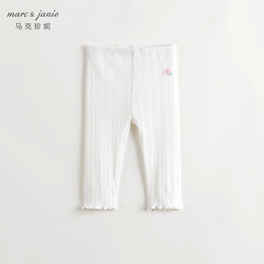 马克珍妮女童小花波浪花边弹力打底裤儿童裤子2024春夏新款240736 商品图1