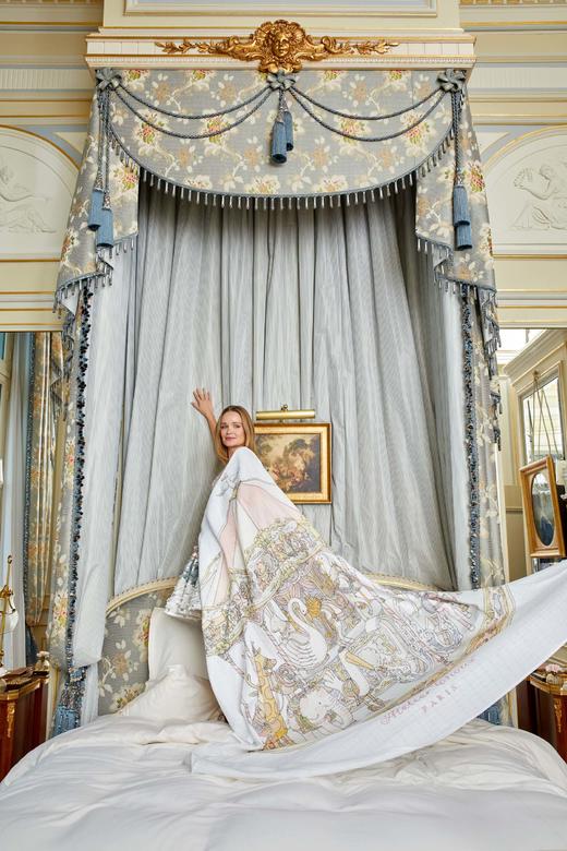 法国Atelier Choux 大号亲子款盖毯200*200+包巾100*100 棉纱布包巾抱巾法式挂画印花装饰 商品图3