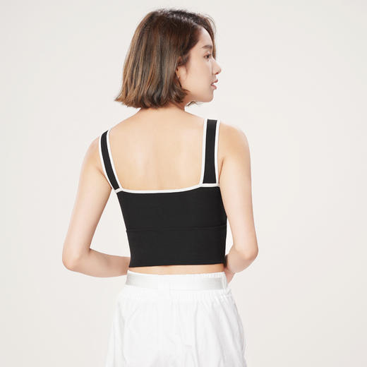 都市丽人抹胸女罗纹棉背心无尺码固定模杯长抹胸棉质长抹胸无钢圈无排扣LV42A4 商品图5