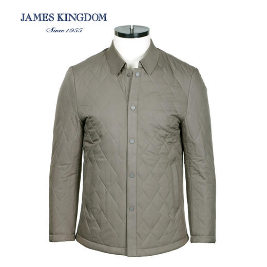 菱形棉服占姆士男士秋冬棉衣新款轻薄翻领休闲夹克外套商务保暖 商品图0
