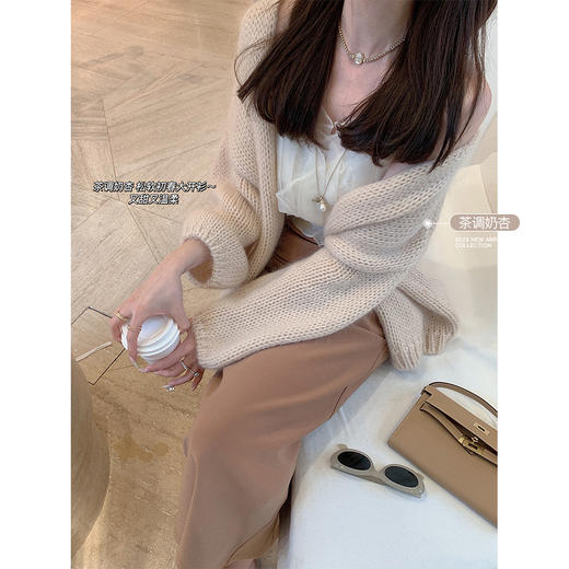 金蘑菇菇 半日诗 春日柔柔大开衫/ 柔焦茸感马海毛 宽松慵懒开衫 商品图2