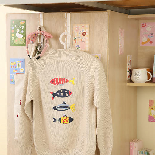 「9.9元包邮！多场景适用」门后长排挂钩包包挂架 ins宿舍收纳整理挂衣架壁挂置物架帽子收纳 商品图3