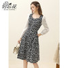 勿忘花黑色纯棉碎花气质连衣裙女2024春季新款今年流行的漂亮裙子 商品缩略图2