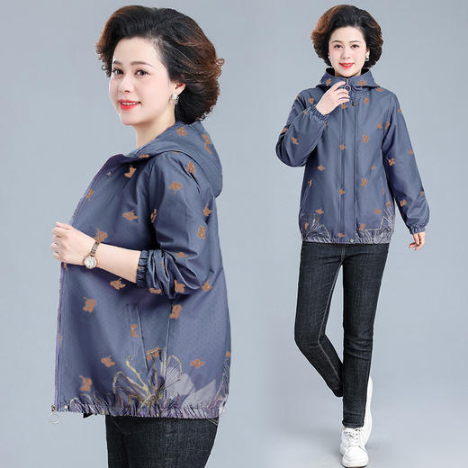 ALY-95310小个子妈妈春装2024新款外套洋气大码40岁春秋夹克上衣服 商品图5