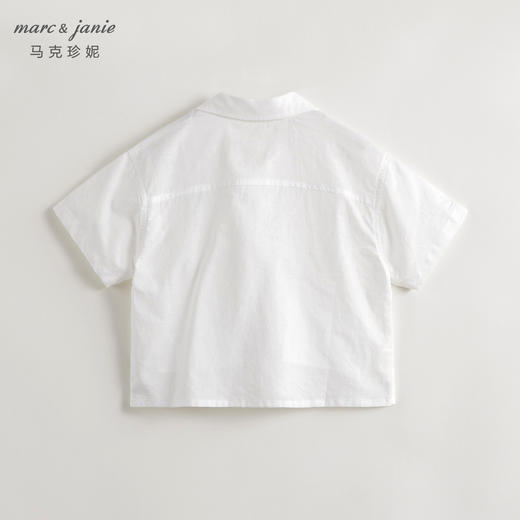 马克珍妮男童机器人棉麻短袖衬衫儿童衬衣上衣2024夏装新款240528 商品图1