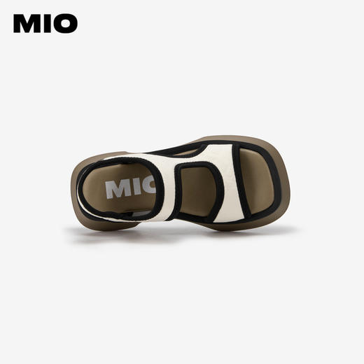 MIO米奥夏季凉鞋韩版拼色中跟沙发厚底时髦质感女凉鞋M243130621 商品图3