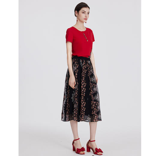 司歌印花雪纺半裙伞裙C891103X 商品图2