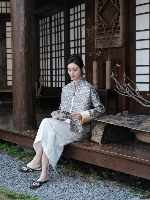 微瑕秒杀|  盛唐牡丹 |鹤鹿同春宋锦小立领外套[特价品](特殊商品不退不换) 商品图8