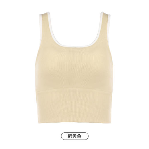 都市丽人抹胸女罗纹棉背心无尺码固定模杯长抹胸棉质长抹胸无钢圈无排扣LV42A4 商品图13