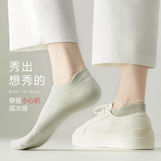 【10双装！纯色百搭浅口船袜】针织匠心工艺，轻盈不勒，贴合不滑，女夏季薄袜子女短袜不掉跟运动短筒休闲袜子 商品图2